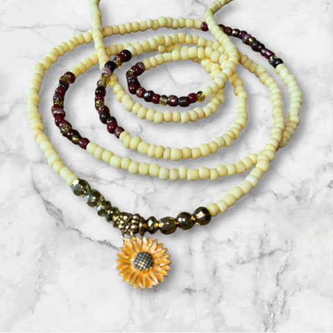 Golden Sun Flower waist beads