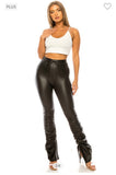 Show Out Leather Stacked Pants
